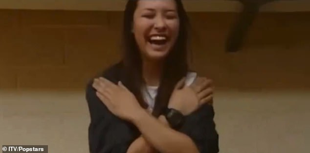 The wannabe pop stars were tasked with falling onto their peer's arms from a height in order to cement the 'trust' between them (pictured: Myleene Klass)