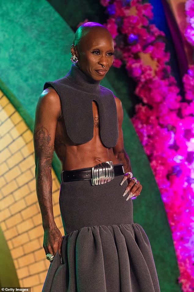 Cynthia Erivo who leads the cast as Elphaba was not in attendance (pictured at Wicked: For Good Brazil premiere on Tuesday)