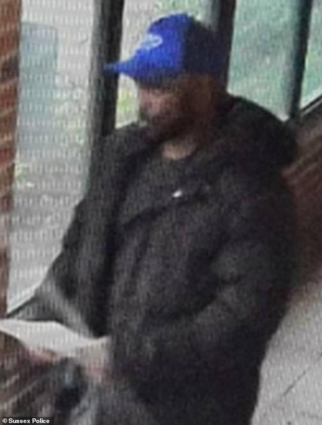 Sussex Police released this CCTV image Abimbola last month after allegedly walking out of prison