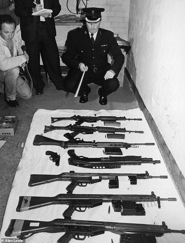 IRA arms captured after the Loughgall attack. Forensics tests on the weapons showed that these had murdered more than 50 people