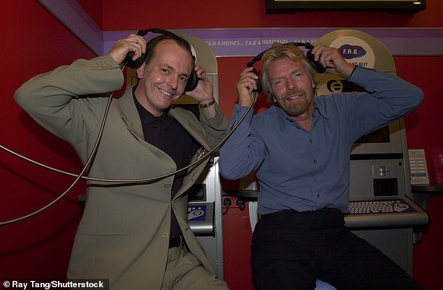 Willson is pictured with Richard Branson in Notting Hill