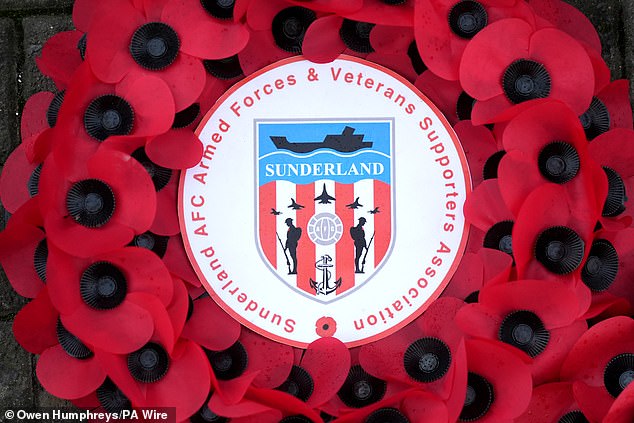 A close up of poppy wreath before the Premier League match at the Stadium of Light, Sunderland