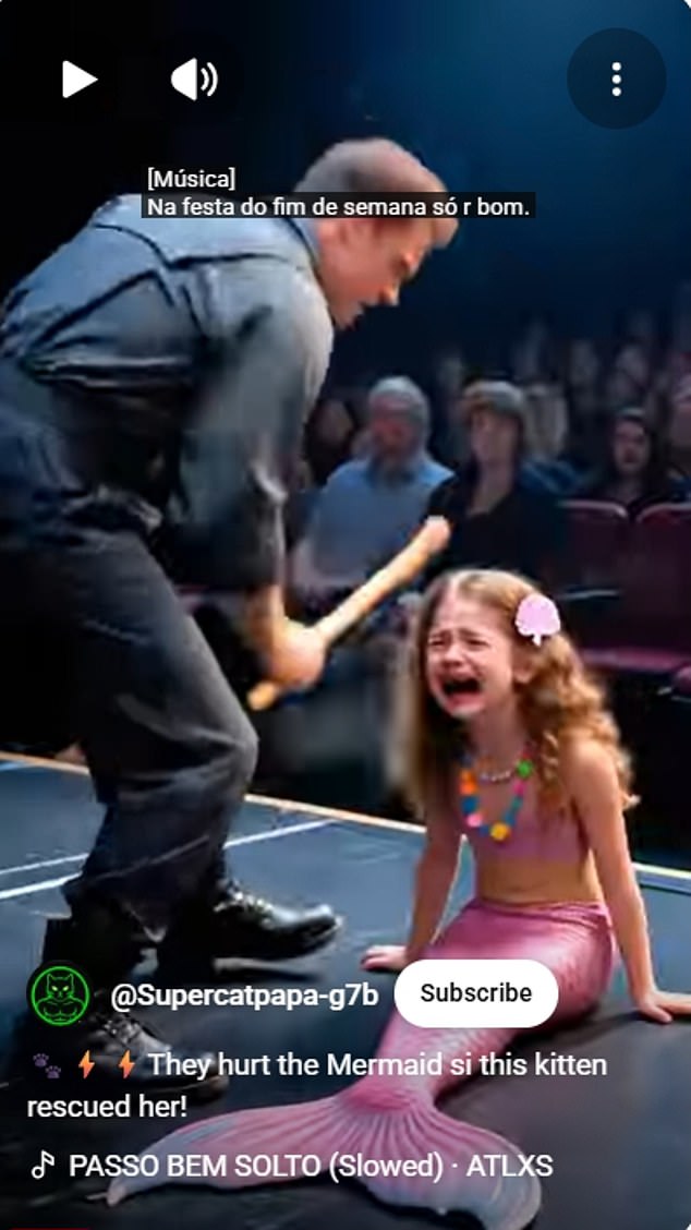 Physical abuse of children is a common theme in these AI-generated videos