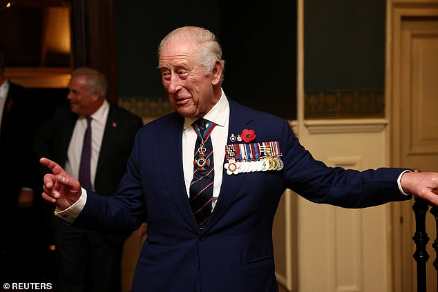 Charles, 76, will lead the nation in a two-minute silence at the Cenotaph in central London on Sunday
