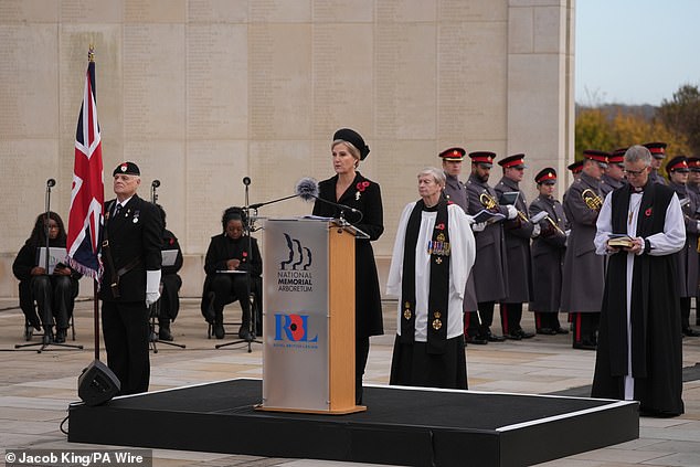 Sophie, Duchess of Edinburgh, during last year's Remembrance Service at the National Memorial Arboretum
