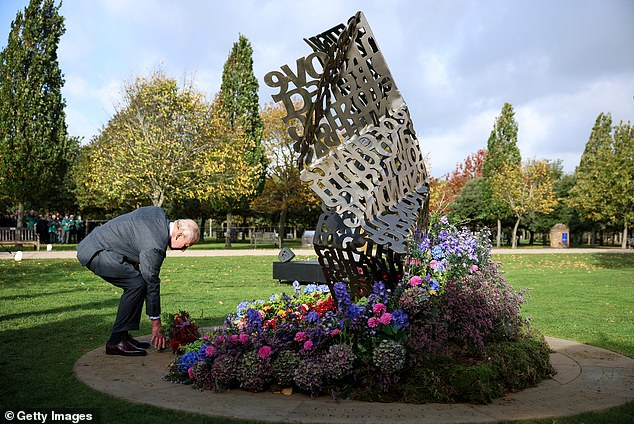 The tribute takes the form of a bronze letter made up of words taken from personnel who were impacted by the ban