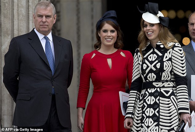 Andrew's daughters Beatrice (right) and Eugenie (centre) will retain their titles