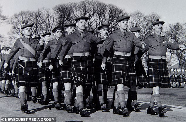 Members of The Queens Own Highlanders in 1961