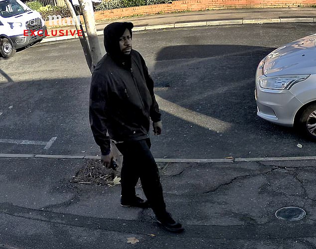 The same man then walked past the barber shop again the next morning, CCTV showed