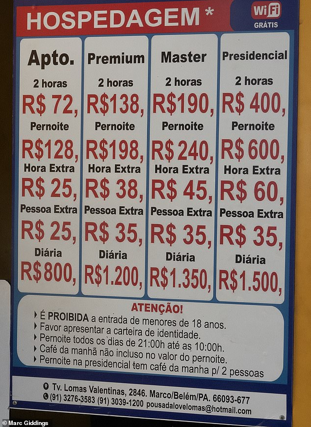 Prices of rooms at the Love Hotel in Belem, the town where the climate conference is set to be held
