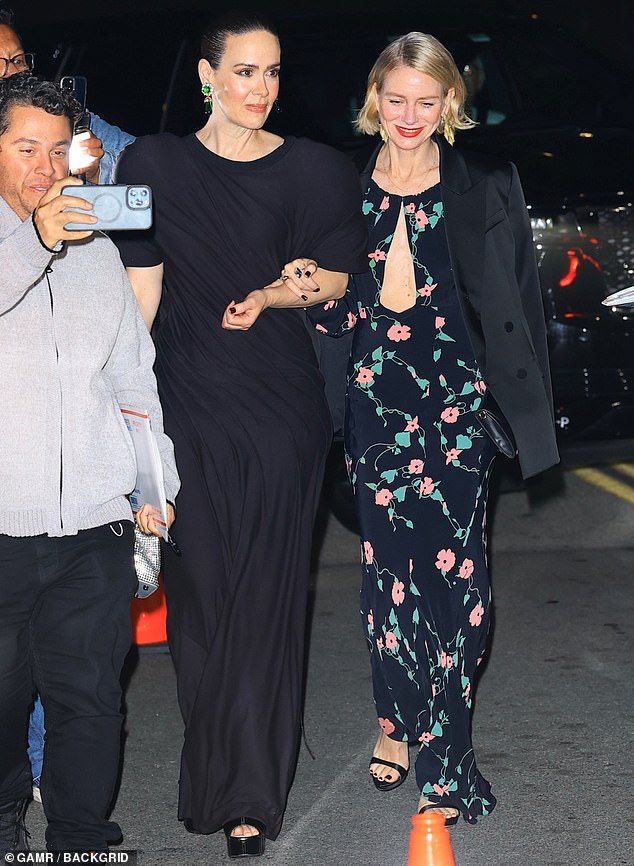 Kim and Niecy's All's Fair co-stars Sarah Paulson and Naomi Watts made for a dynamic duo as they swanned up the driveway arm in arm