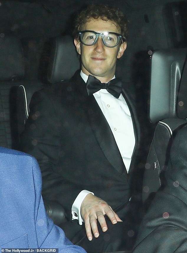 Jeff Bezos' fellow tech mogul Mark Zuckerberg was also glimpsed arriving at the party