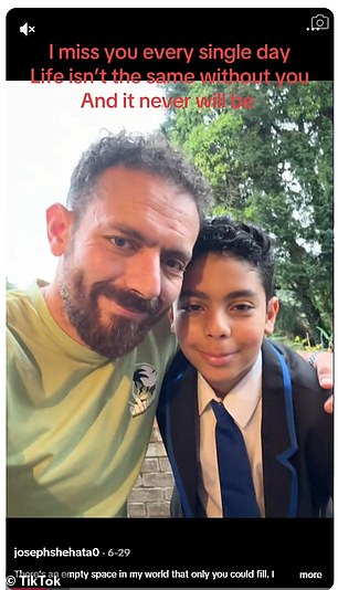 Jozif Shehata uploaded a heartbreaking tribute to Jaiden on Instagram