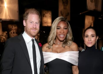 Harry & Meghan pose with Serena Williams and join A-listers at baby event hours before attending Kris Jenner's 70th bash