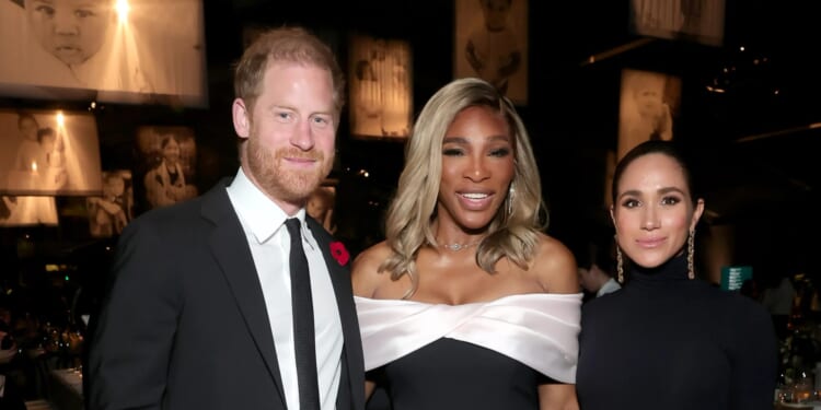 Harry & Meghan pose with Serena Williams and join A-listers at baby event hours before attending Kris Jenner's 70th bash