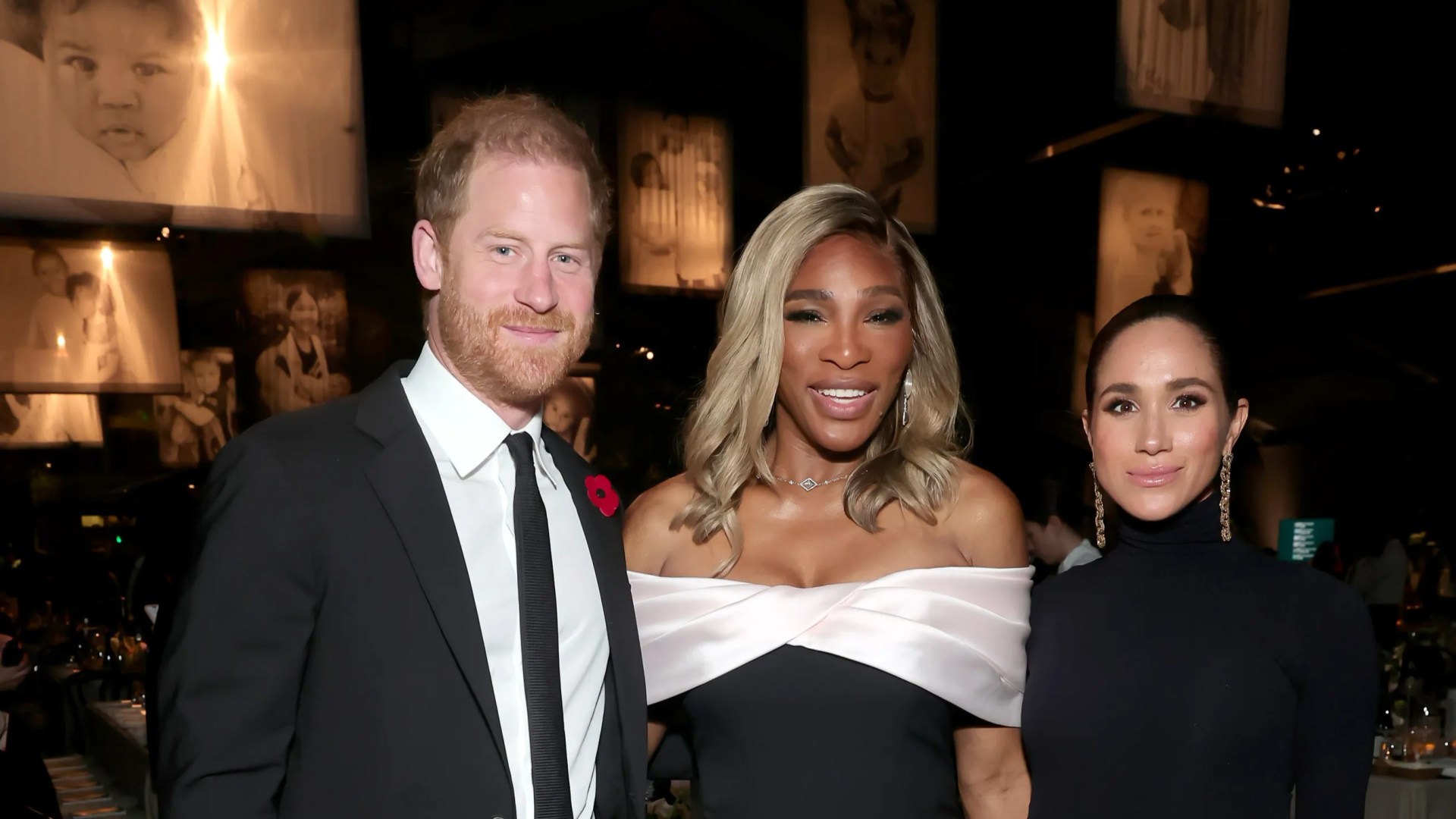 Harry & Meghan pose with Serena Williams and join A-listers at baby event hours before attending Kris Jenner's 70th bash