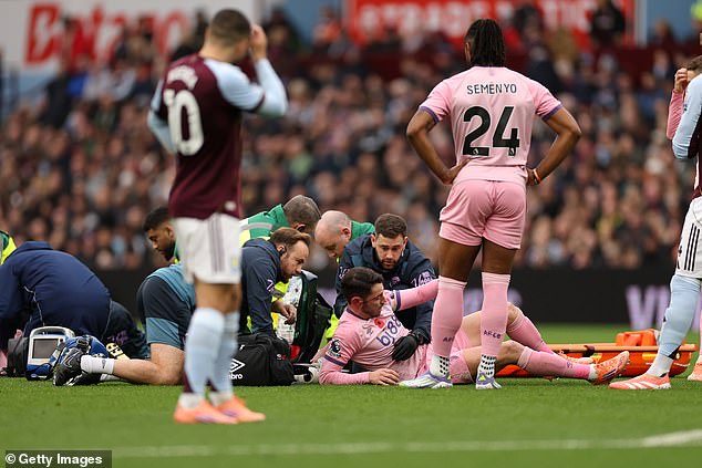 The duo were immediately treated by team doctors and paramedics at Villa Park on Sunday