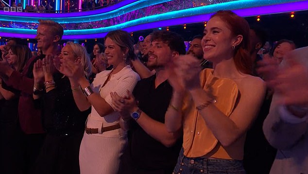 Viewers got a glimpse of Tasha and Cam's first public appearance on Strictly, when the camera cut to the couple sat in the audience following Karen Carney's Charleston with Carlos Gu