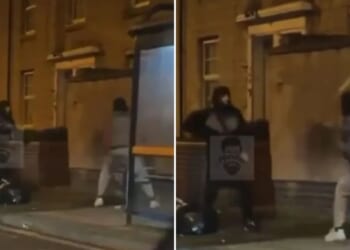 Watch terrifying moment machete-wielding thugs brawl in middle of street