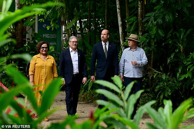 Britain's Prince William, Prince of Wales, and Britain's Prime Minister Keir Starmer arrive for a meeting with young Brazilian leaders from the British Council's Next Generation programme