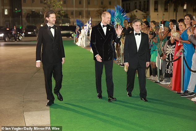 The Prince of Wales (centre) attends the fifth annual Earthshot Prize Awards Ceremony at the Museum of Tomorrow in Rio de Janeiro with Luciano Huck (right)