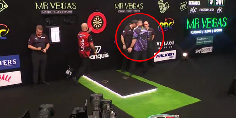 Daryl Gurney confronts referee after Grand Slam of Darts defeat to Karel Sedlacek sees him crash out early