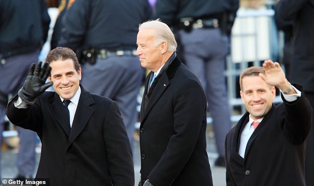 Beau (left) died in 2015 at the age of 46. He is pictured here walking in the Inaugural Parade with his father and brother, Hunter, in 2009