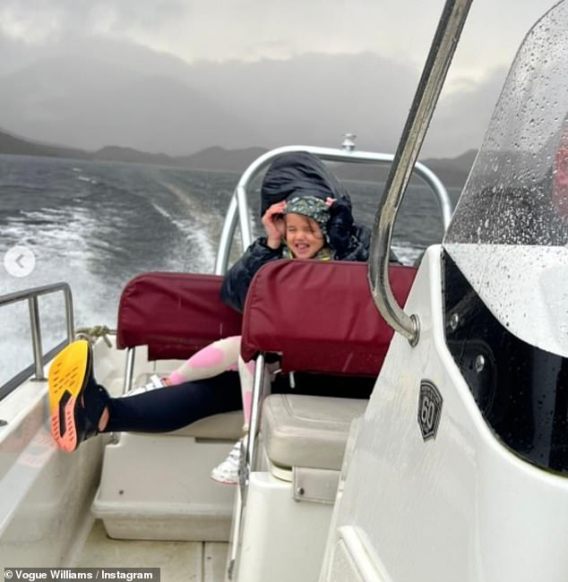 Other photos showed Vogue letting her hair down with pals and exploring the Scottish highlands with her children