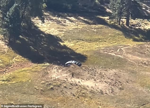 Yosemite National Park has been stormed by squatters and thrill-seekers who are scaling dangerous cliffs and leaping from mountain peaks (BASE jumper pictured) amid the government shutdown