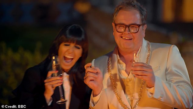 Having made it to the end, Alan broke down in tears as Claudia, 53, uncloaked him - admitting it had been 'tearing him apart' to keep his identity secret