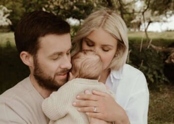 Dad, 33, celebrates Christmas early with newborn son after difficulty swallowing turned out to be terminal cancer