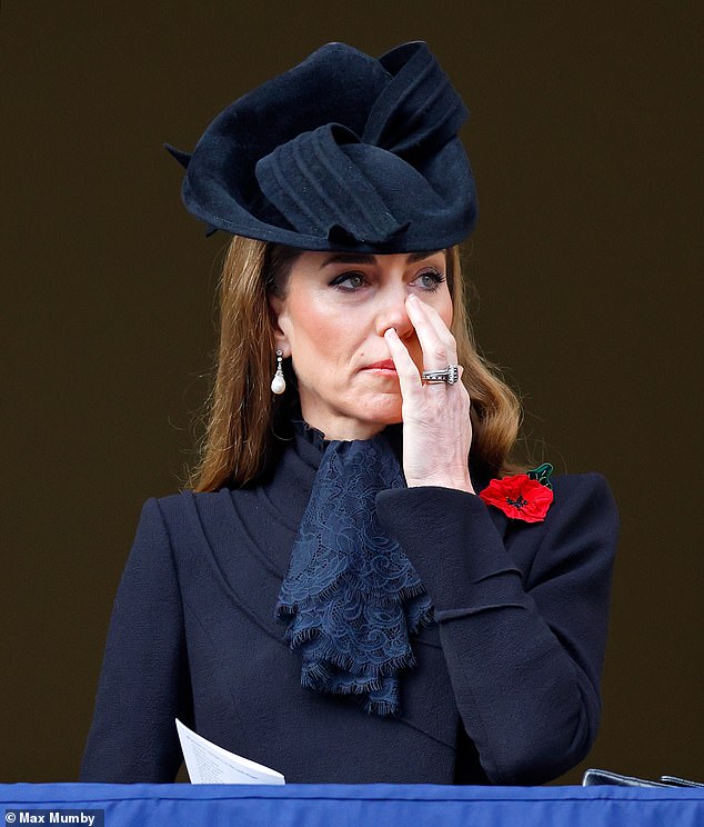 Kate wore her late mother-in-law's Collingwood pearl earrings, once gifted to Princess Diana by the Spencer family’s favourite jewellers, the Collingwood jewellery House