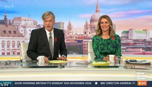 Richard (left) told the GMB panellist to 'shut up' as tensions rose between them live on air