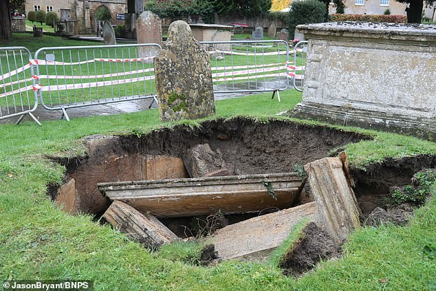 Four people from the same family are thought to have been buried on shelves inside the crypt