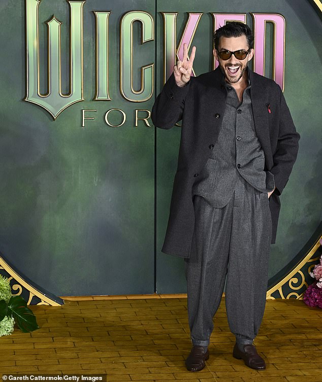 After being crowned People's Sexiest Man Alive, Jonathan Bailey was in high spirits as he arrived for the premiere