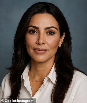 She's seen in the AI-generated photo