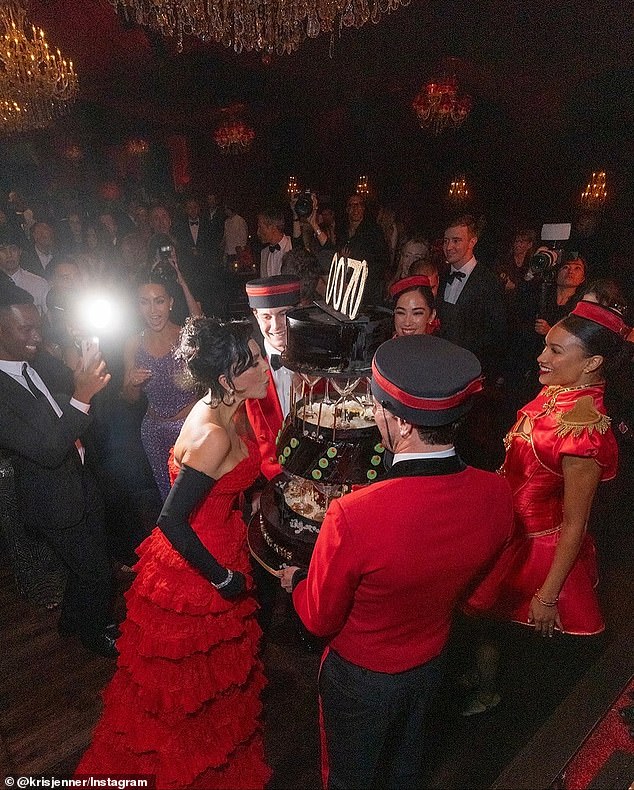 She was gifted a gigantic cake on the night