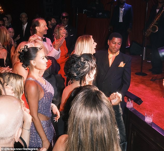 Her friends and family enjoyed some live music on the night