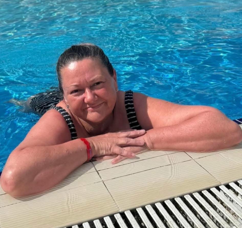 Karen Mcgonigal Vaudrey in a swimming pool.