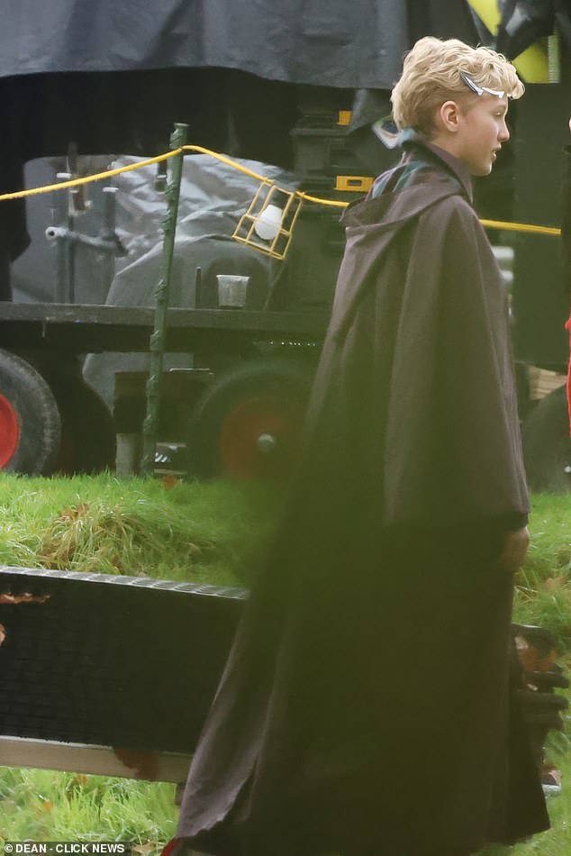 Lox Pratt, who is playing Draco Malfoy in the show, was seen on-set