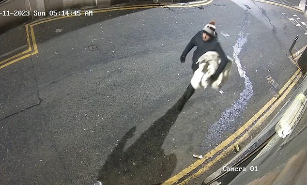 CCTV footage of Mihai Nicolae Patran walking on Mitchell Street, Glasgow