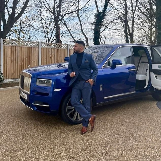 Iftikhar keeps a range of expensive cars - including a Range Rover, Bentley and Rolls-Royce - on the driveway of his £2m mansion in Iver, Buckinghamshire