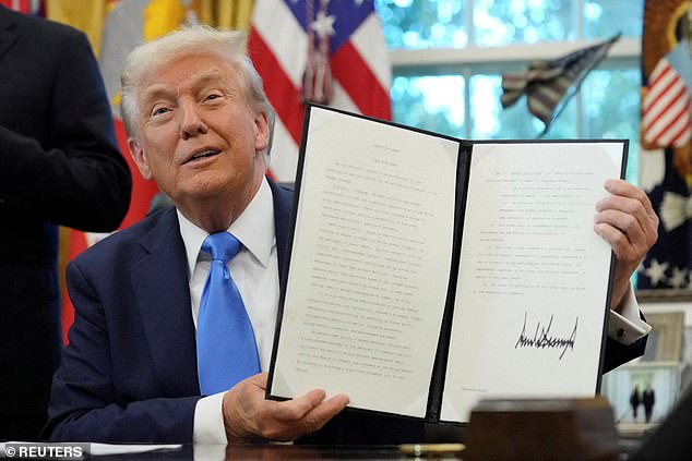 Trump signed an executive order in September imposing a $100,000-a-year fee to H-1B visas for skilled workers. A separate order signed by the president saw the introduction of a new 'gold card' designed to help fast-track certain visas for those willing to 'make a significant financial gift'