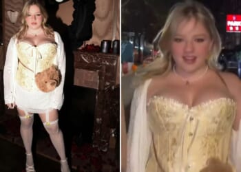 Nepo baby daughter of Hollywood legend stuns in racy TikToks as she strips down to corset and stockings