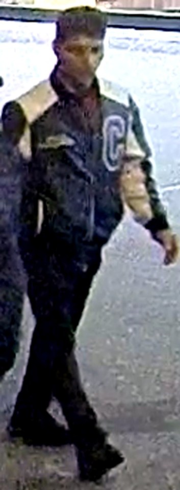 Collage of two men walking, one in a letterman jacket and the other in a black cap and jacket.