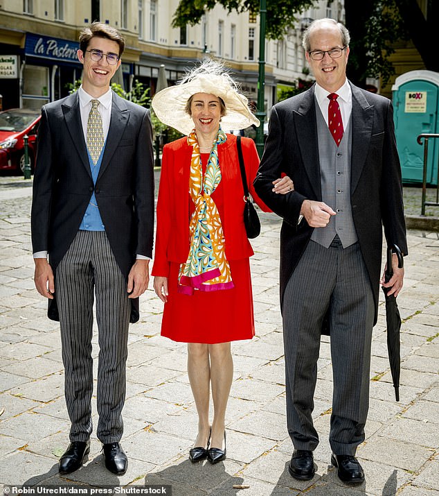 Prince Pierre d'Orleans is pictured left at the wedding of Prince Johann-Wenzel of Liechtenstein and Countess Felicitas of Hartig in 2023