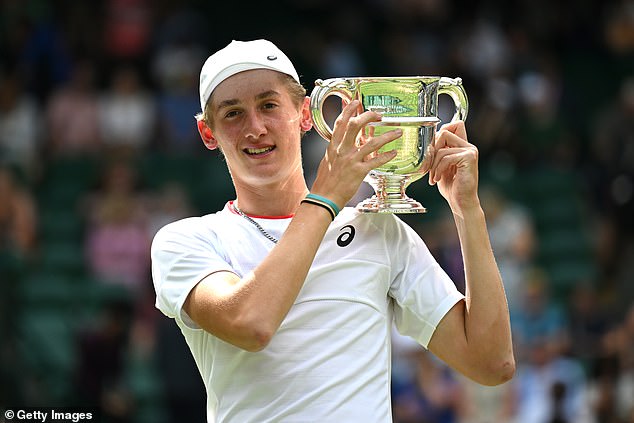 Henry Searle - pictured - became the first British boys' singles champion at Wimbledon since 1962