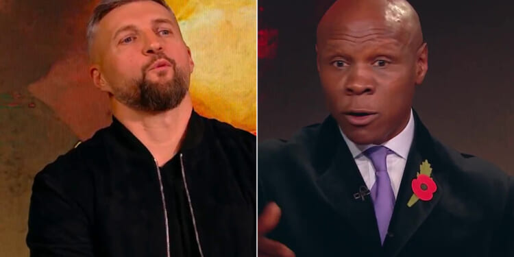 Watch moment Chris Eubank Sr furiously confronts Carl Froch over 'consequences' of son's rematch with Conor Benn