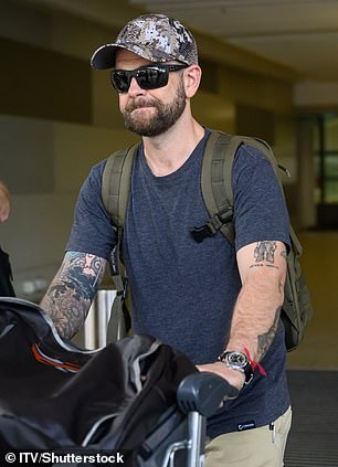 Her younger brother Jack was seen arriving at Brisbane Airport in Queensland on Wednesday