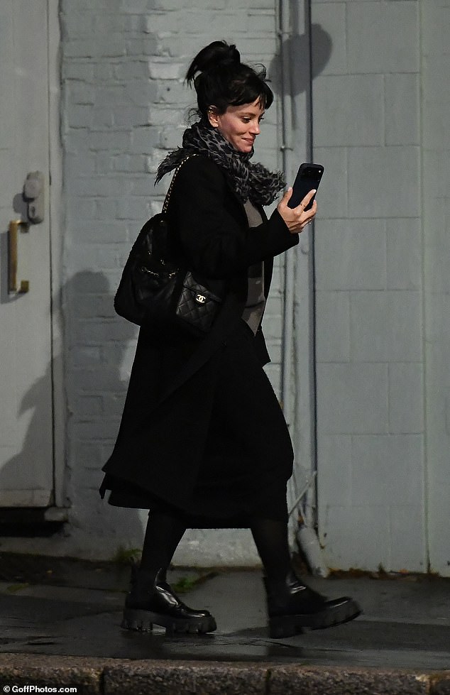 Lily appeared in great spirits after her date